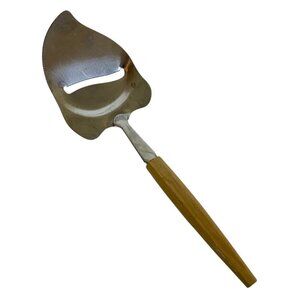 Vintage Stainless Steel & Wood Cheese Slicer Mid Century Made In Japan